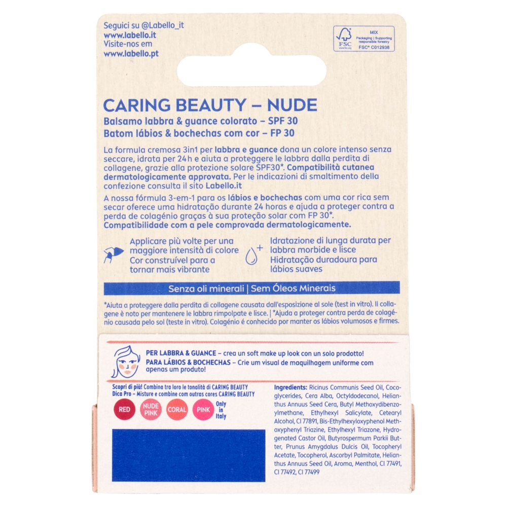Labello Caring Beauty Lip & Cheek Nude SPF 30 4,8 g